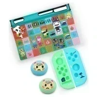 Защитная шторка на экран + силик.чехлы на Joy-Con (2шт) + Analog Caps (2шт) Switch Mumi Dog GNS-102