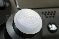 Накладка на стик PS4 Dualshock 4 (плоская, кольцевой рельеф) Прозрачная