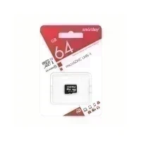 Карта памяти MicroSDXC 64 GB Class10 UHS-1 Smartbuy