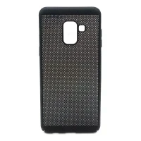Чехол защитный Сетка Soft-Touch для Samsung Galaxy A8 (черный)