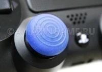 Накладка на стик PS4 Dualshock 4 (плоская, кольцевой рельеф) Синяя