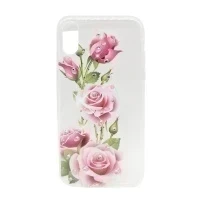Чехол для Apple iPhone X/XS накладка/силикон (Розы со стразами)