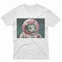 Футболка унисекс Кот космонавт (размер 42) Amazingame