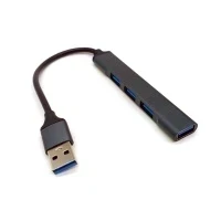 Разветвитель USB (Hub) QC07, 4 порта USB 2.0 (Grey-Black)