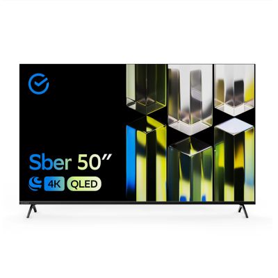 Телевизор Sber QLED SDX-50UQ5230T 50" 4K (черный корпус, безрамочный экран)