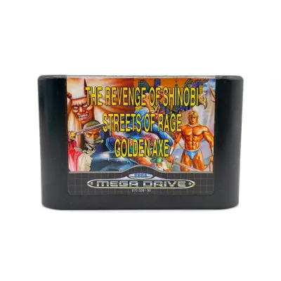 Картридж MegaGames 2 (3 игры) (б/у) в боксе с инструкциями (инст.Golden Axe, Shinobi)