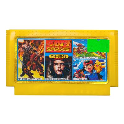 Картридж 8-bit 4 в 1 CONTRA FOCRCE|CASTLE ERCELLENT|GUERRILLA WAR|PIKA (YH-8049)