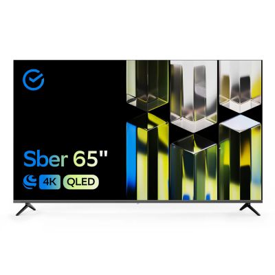 Телевизор Sber QLED SDX-65UQ5232T 65" 4K (черный корпус, безрамочный экран)