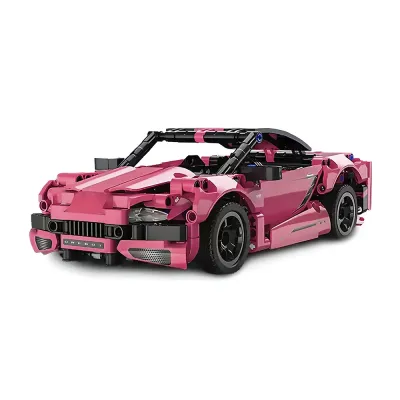 Конструктор ONEBOT Building Blocks Supercar OBJZF62AIQI / 500 деталей / гоночная машина (Pink) CN