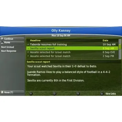 Football Manager Handheld 2007 (PSP)