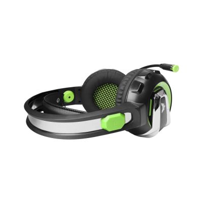 Проводная игровая стерео гарнитура с подсветкой Crown CMGH-3002 (черный с зеленым)