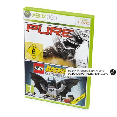 Pure + LEGO Batman The Videogame (Xbox 360/One/Series, б/у, незнач.царап., устанавливается на 100%)
