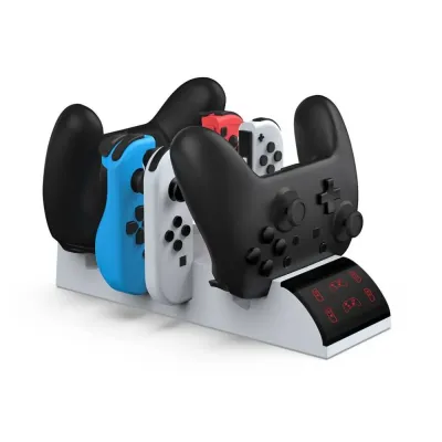 Многофункциональная зарядная станция 6 в 1 для Nintendo Switch и Pro Controller DOBE (TNS-19035)