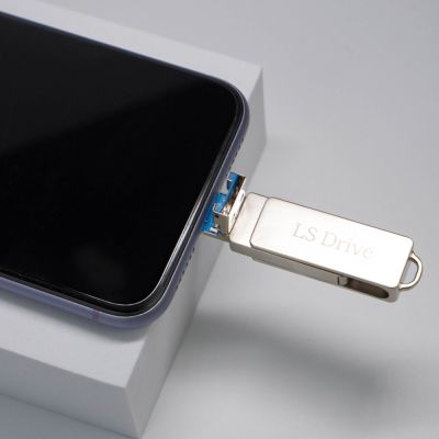 Мобильный флэш-накопитель LS Drive 256Gb Type-C+Lightning+USB+MicroUSB (Silver)