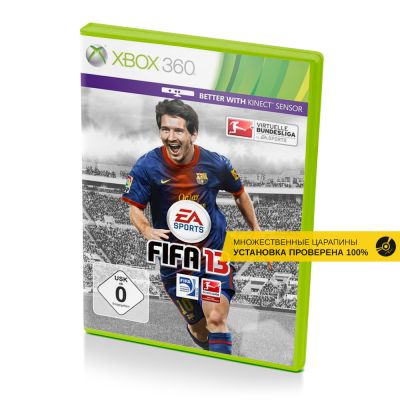 FIFA 13 (Xbox 360, б/у, только немецкий язык, множ.царап.)