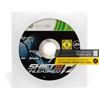 Need For Speed Shift 2 Unleashed (Xbox 360, б/у, рус., без обложки, множ.царап.)
