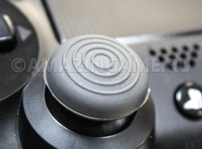 Накладка на стик PS4 Dualshock 4 (плоская, кольцевой рельеф) Серая